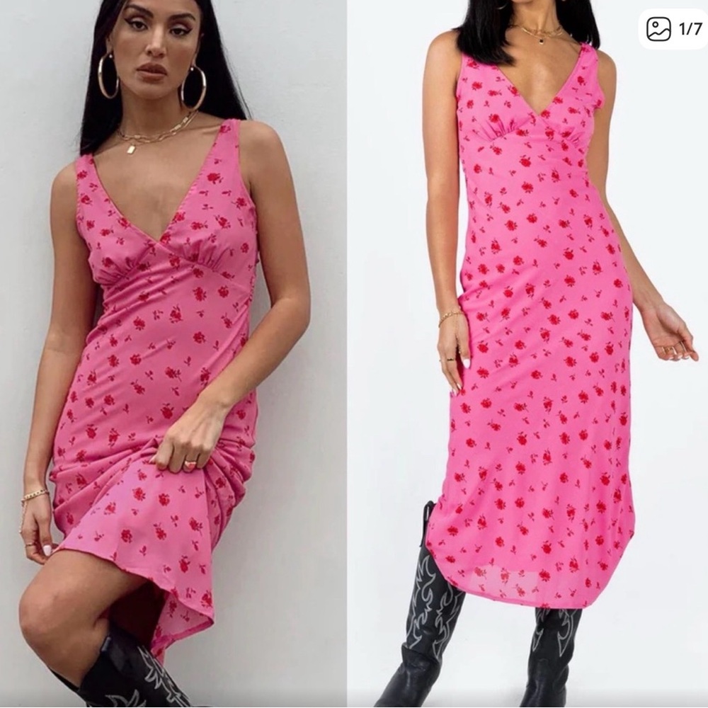 Princess Polly Pink Floral Maxi Dress size 12